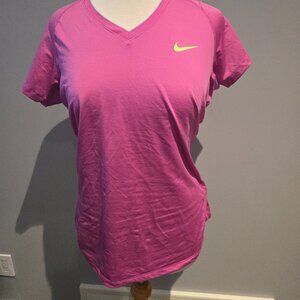 Nike Women’s Pro Dri-FIT V-Neck Training Tee | Size Large | Magenta